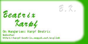 beatrix karpf business card